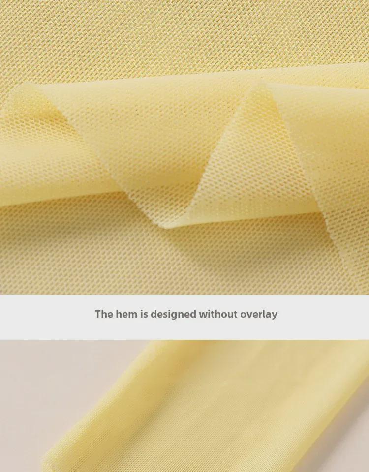 Women's Long Sleeve Mesh Sunscreen T-shirt - Solid Color Ice Silk Thin Top