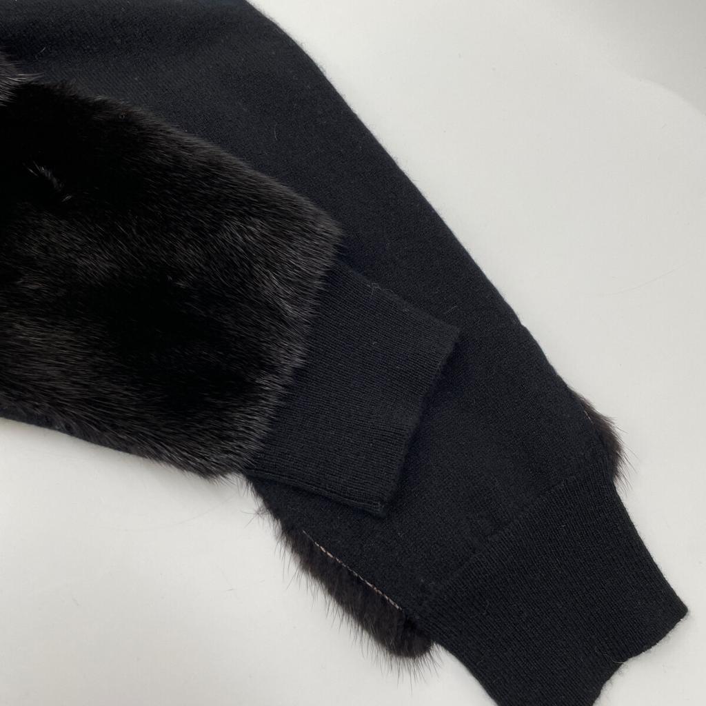 DRESSTERIOR 651510604890900 14Gcashmere100% Mink Patch Long Cardigan tops FREE blackUsed