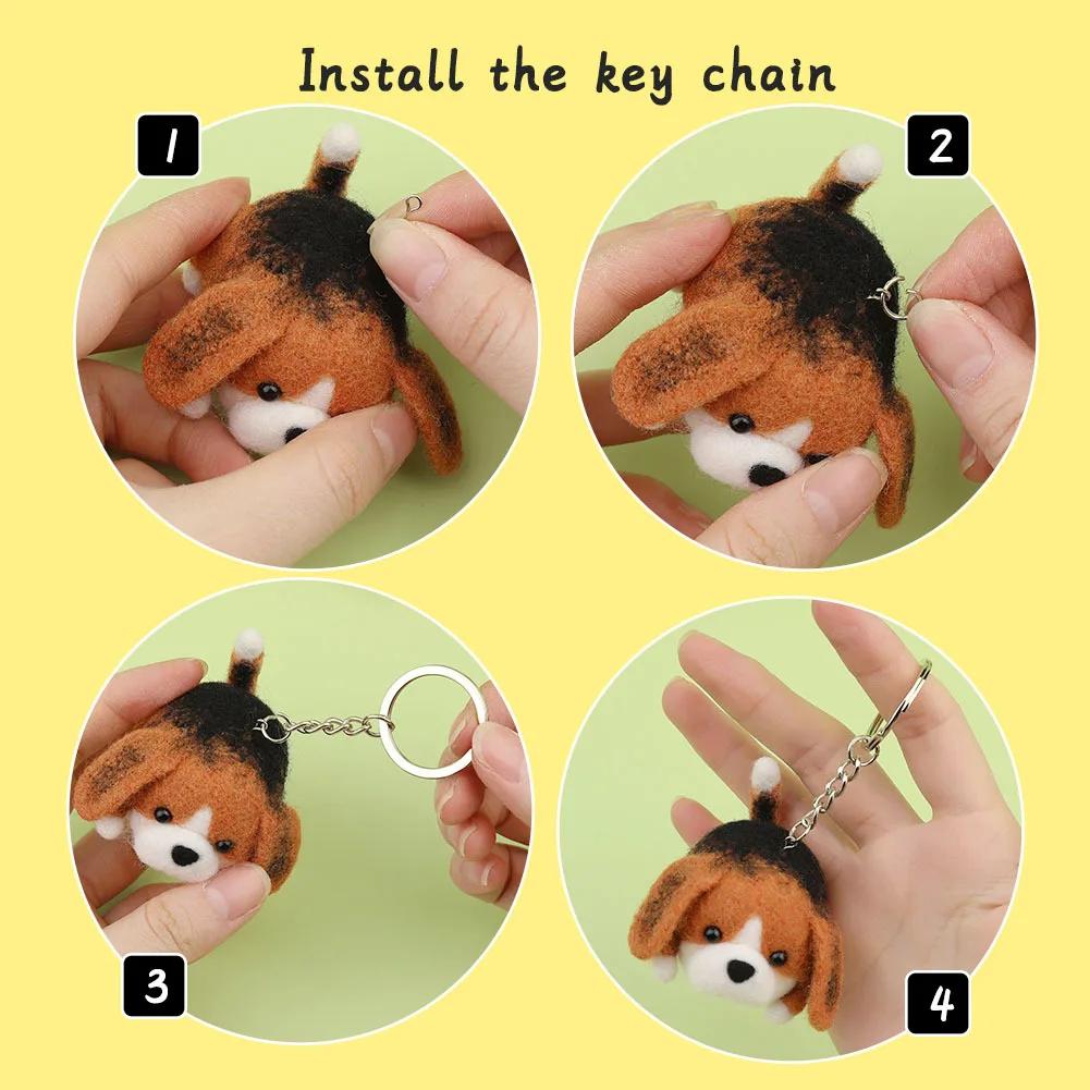 Animali Gatto Cane Set Fai da Te Feltro ad Ago con Tappetino in Schiuma per Progetto Artigianale Kit Forniture per Feltro ad Ago Principianti con Strumenti