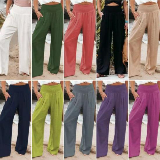 2026 Spring/Summer Women's Casual Loose Cotton Ruched Distressed Mid-rise Pants