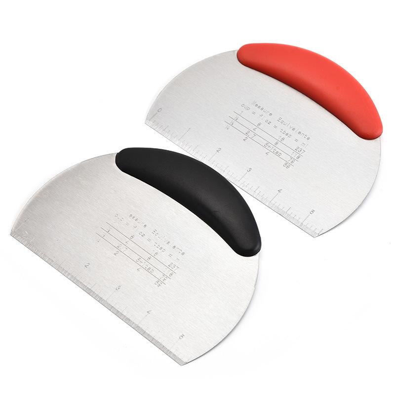 Stainless Steel Dough Cutter Ergonomic PP Non Slip Handle Stable Multi Scale Design No Rust Cake Baking Scraper