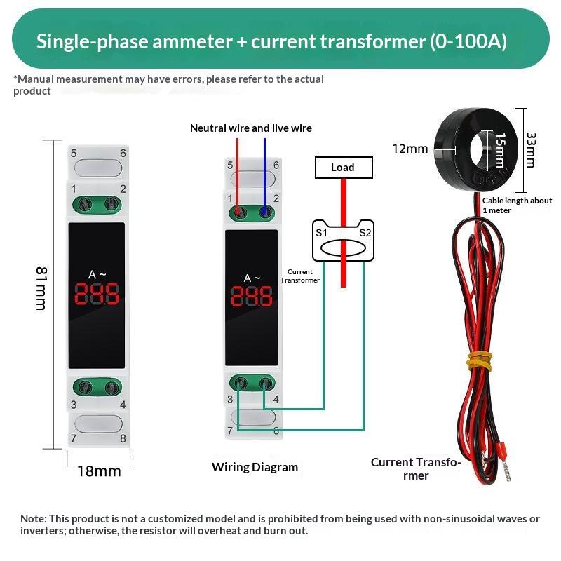 Digital Three Phase Voltage Meter LED Display Modular Design Anti-interference for Communication Base Station Power Supply Monitoring