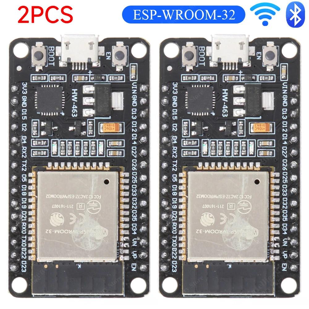 1-10PCS ESP32 WROOM-32 Development Board TYPE-C CH340C/ CP2102 Micro Modules WiFi+BT Ultra-Low Power Dual Core Wireless Modules