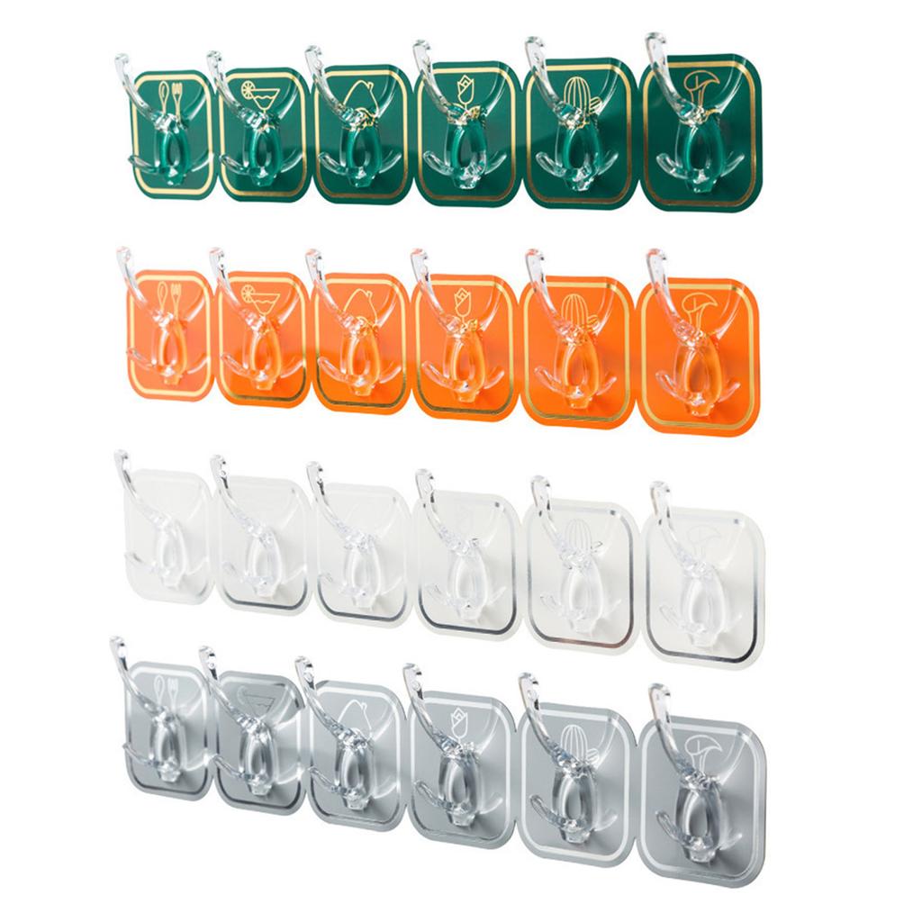 Acrylic Wall Hook Punch Free Self Adhesive Multifunctional Cuttable Wall Hook Rack for Kitchen