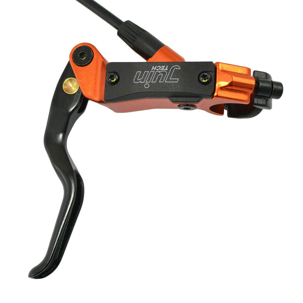JUIN TECH DB1 MTB Hydraulic Disc Brake JT2269 E-bike Dual-Piston Set(F+R) w/160mm Rotor, Orange,