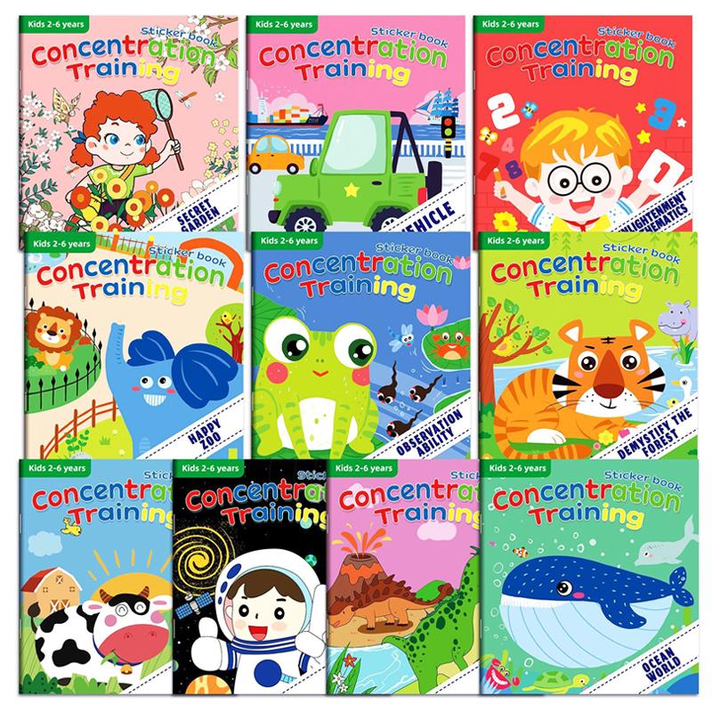 

10/20pcs Sticker Books Set Multiple Scene DIY Puzzle Game Baby Montessori Toys Educational Learning Classic Toys for Children