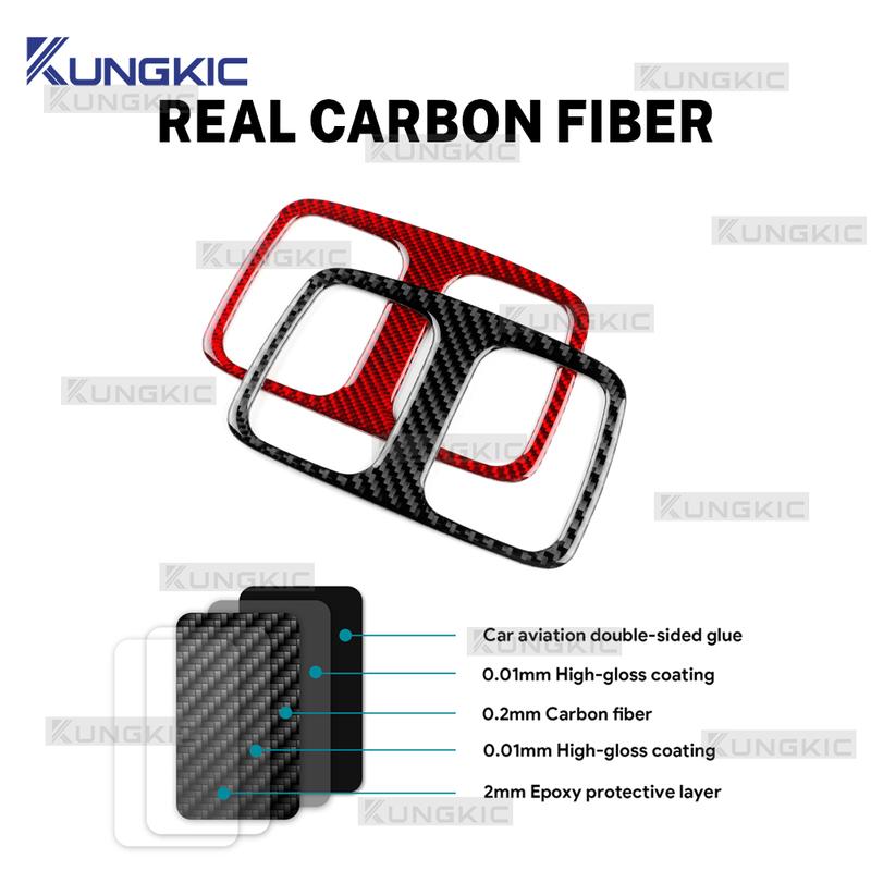 Real Soft Carbon Fiber Sticker Car Rear Air Vent Outlet Panel For Hyundai Tucson NX4 2024-2025 LHD RHD Interior Trim Accessories.