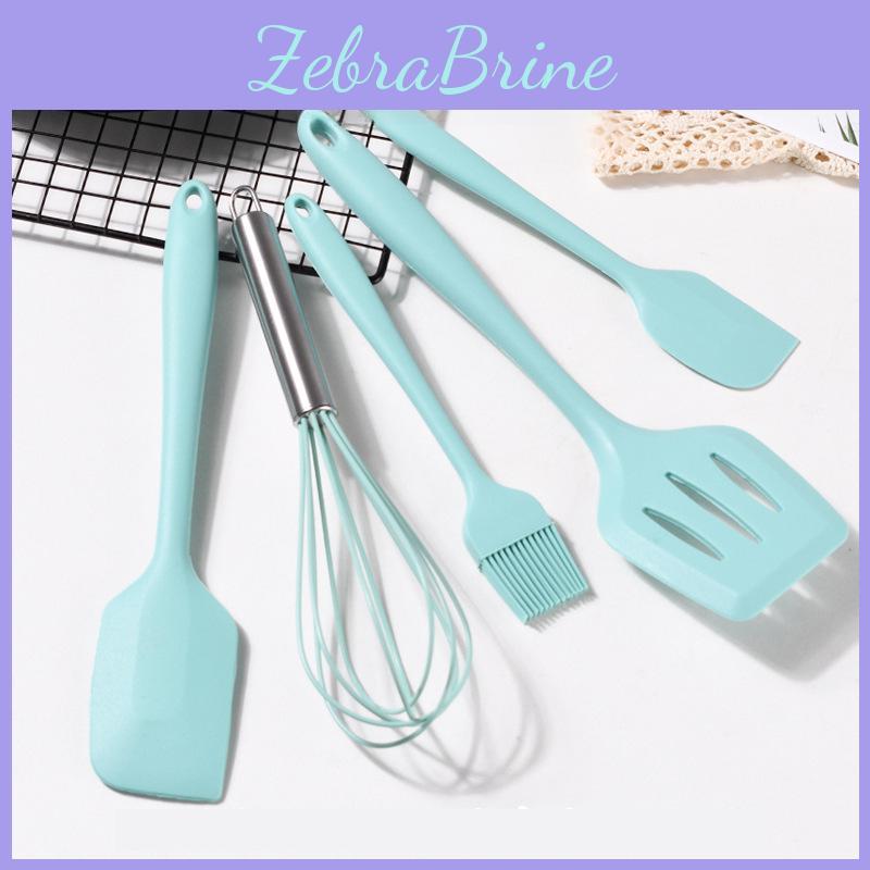 Silicone Scraper Set Kitchen Fivepiece Cake Shovel Egg Beater Baking Tools Oil Brush