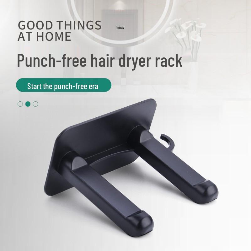 No-Drill Bathroom Hair Dryer Holder and Shelf