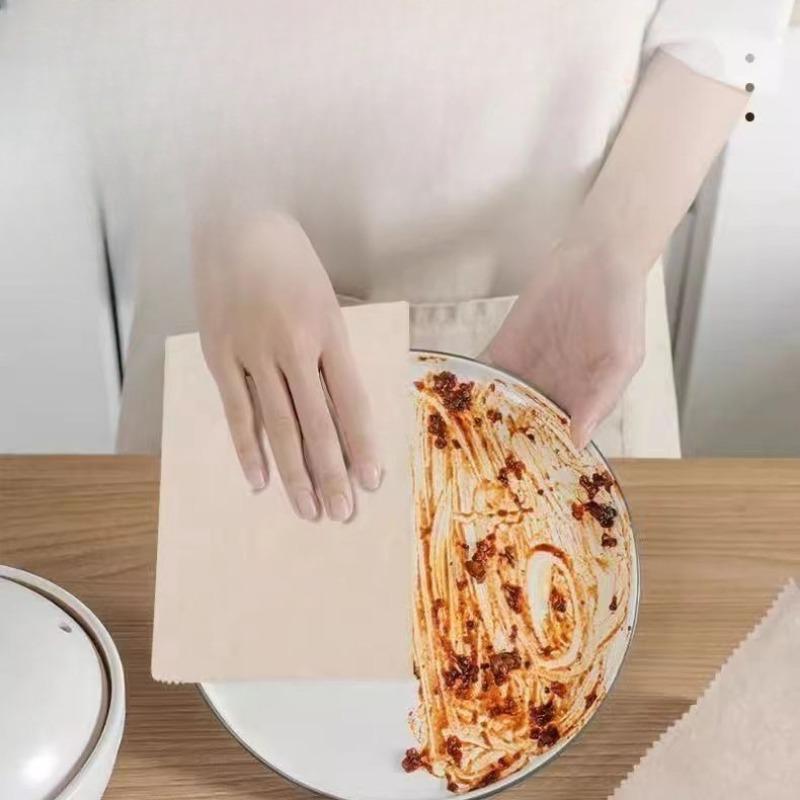 Non-sheddingOil-absorbing Oil-free Scouring Pad Kitchen Stain Remover Dishcloth Lazy Person's Rag