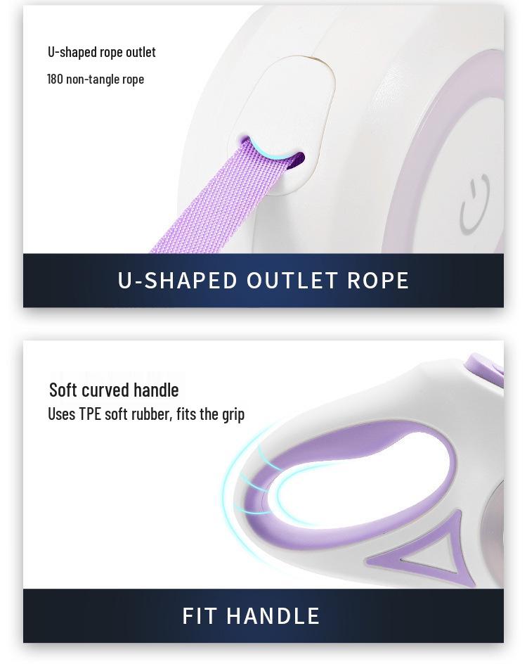 LED Leuchthundeleine mit Einzug: Keine Belastung, komfortables Gassigehen mit dem Haustier