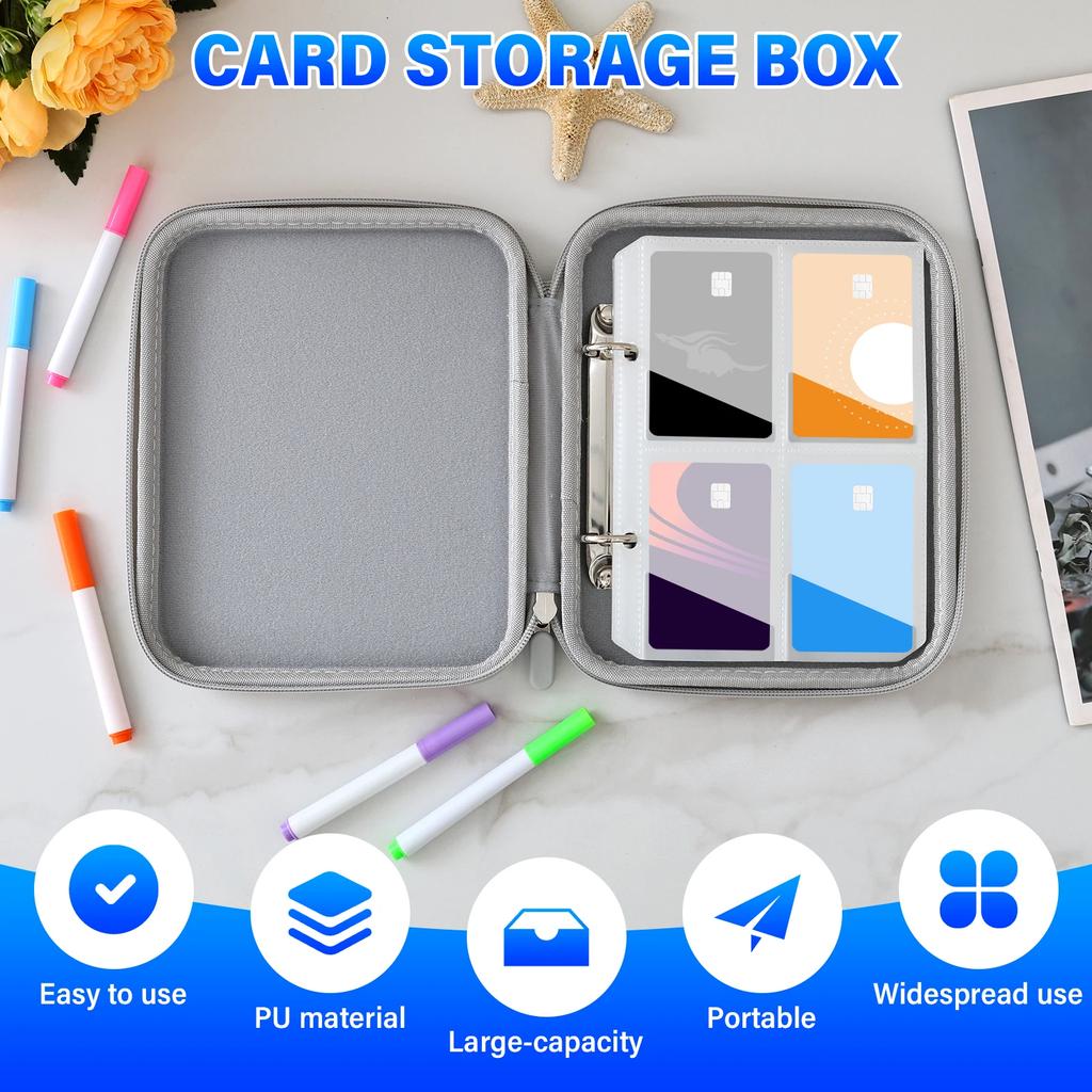 10 Pages 80 Card Slot Card Pack Portable Card Storage Bag with Zipper Large Capacity Game Card Holder Collection Book for Adult