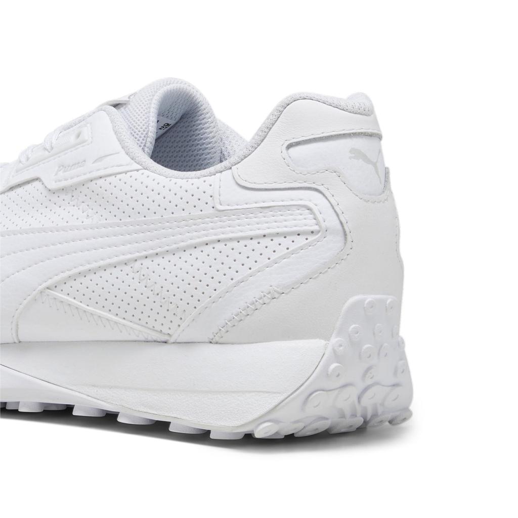 PUMA Black Top Rider Leather Gray Size cm Men's Sneakers, 393823, White/Glacial (01), 22.0