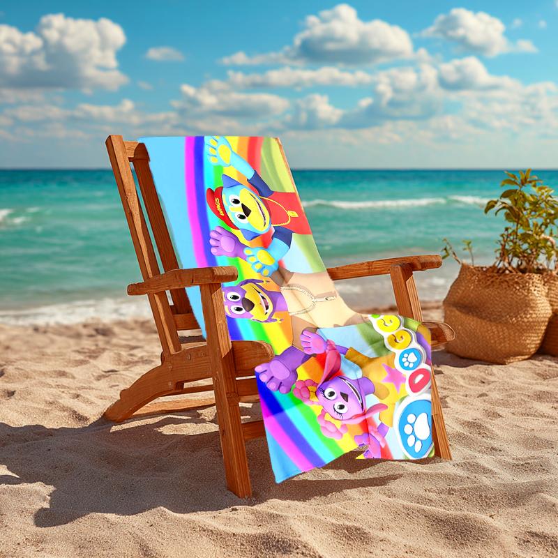 Ultra-Soft Beach Towel with Doggyland Theme,Ideal for Pool - Camping, Diving - Perfect Travel Essential, Vibrant Beach Towel.