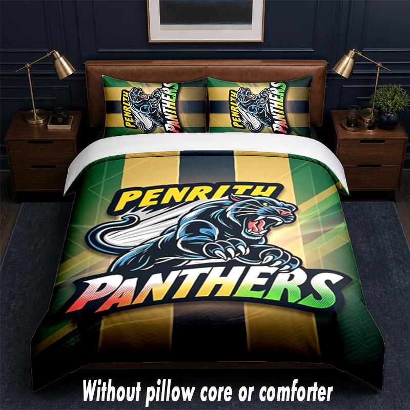Penrith Panthers Design Bed Bedding Set 1 Duvet Cover + 2 Pillowcases Soft Breathable Household Bed Linens