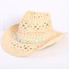 Popular sombrero de vaquero occidental hueco clásico europeo y americano, moda para hombre y mujer, sombrero de paja transpirable para vacaciones, protección solar