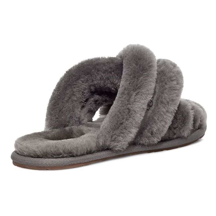 UGG Women's Scuffita Charcoal Sheepskin Slippers 1123572-CHRC