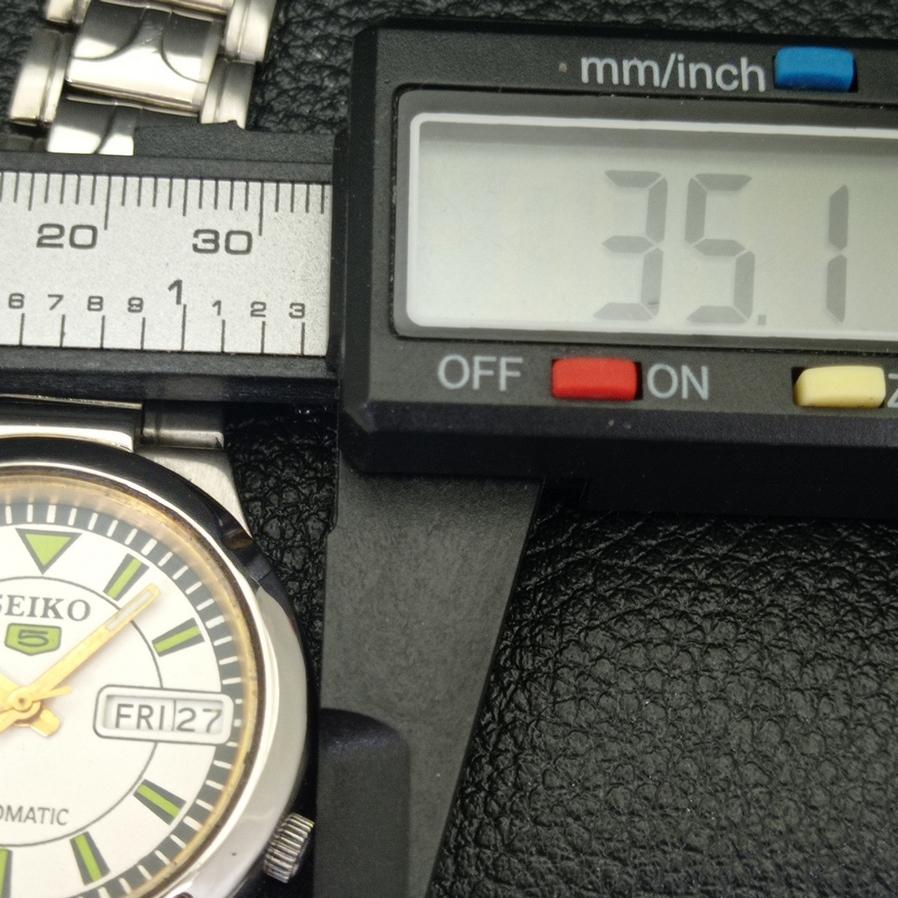USED RARE SEIKO 5 AUTOMATIC 7S26B JAPAN MENS DAY/DATE WHITE DIAL WATCH A427912-2 R1054-a427912