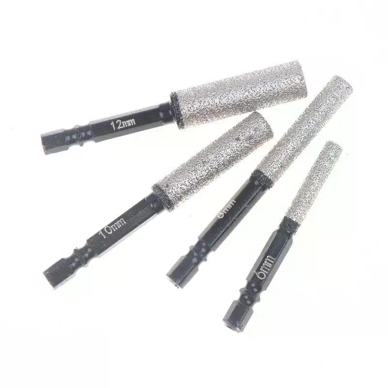 2Pcs 5-12mm Vacuum Brazed Dry Hole Maker Set - Porcelain/Granite/Marble/Tile Drill Bit for Wet and Dry Use