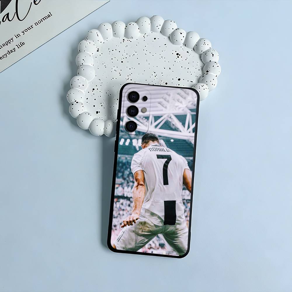 C-CR-7-Ronaldo Black Soft Silicone Phone Case for Samsung S25, S24, S21, S22, S23, S30, Ultra, S20, Plus, FE, Lite