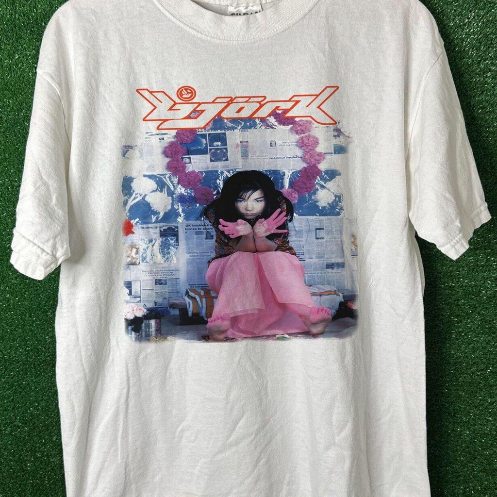 NUOVA Maglietta Bjork Singer, T-shirt Bianca Unisex in Cotone S-5XL