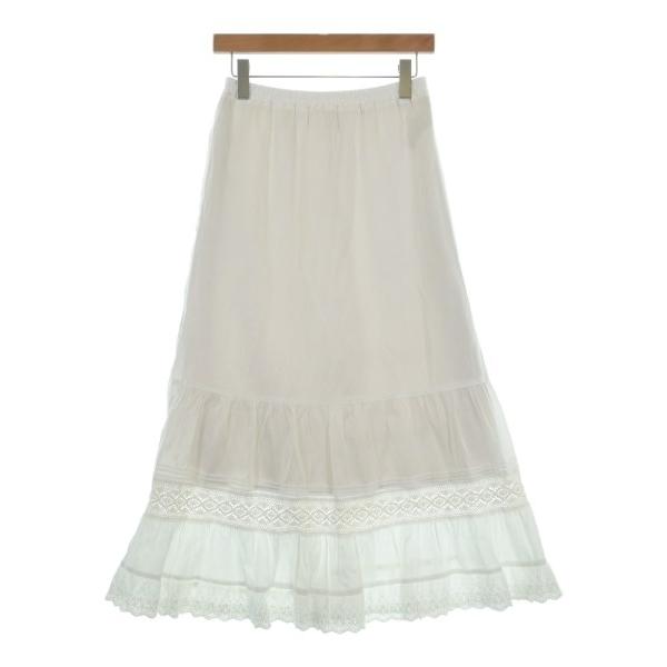 EARTH MUSIC&ECOLOGY Earth Music and Ecology Long Maxi Skirt Women s F White [Used] [Secondhand Clothes]