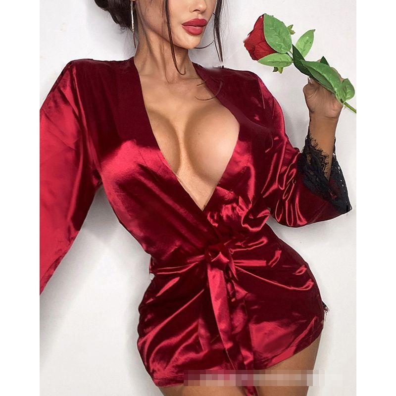 Lace Backless Seductive Pajamas Online Hot Girl Sexy Lace Open Back Pajamas for Women