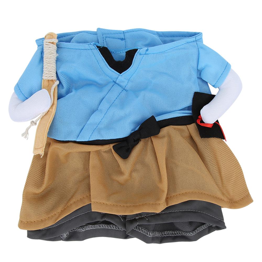 Polyester Funny Samurai Upright Pet Costume Halloween Party Cosplay Clothes Dress Up for Dog