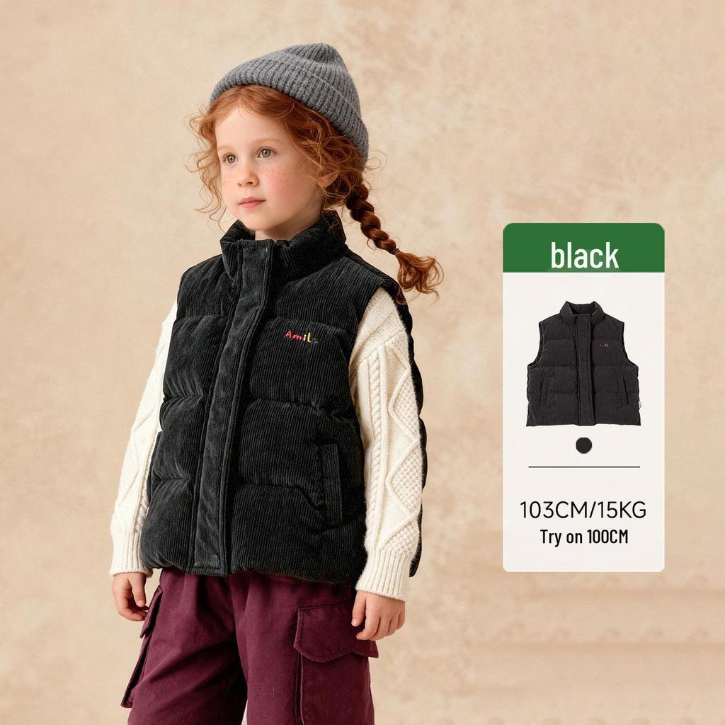 2025 Winter Kids' Thickened Corduroy Down Vest - Versatile and Warm for Boys and Girls