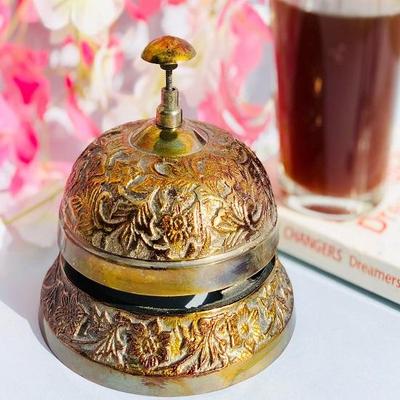 Vintage Rusty Solid Decore Desk Bell, Hotel Office School Decorative Calling Bell, Antient, Retro Service Calling Bell, Handmade Desk Bell