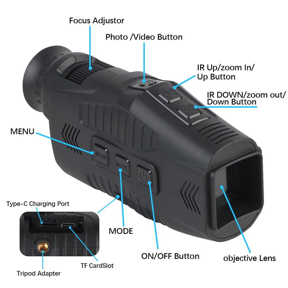Infrared Telescope R11 Monocular Night Vision Device Multifunctional Outdoor Day Night Dual Use Full Ultra Light Infrared Camera
