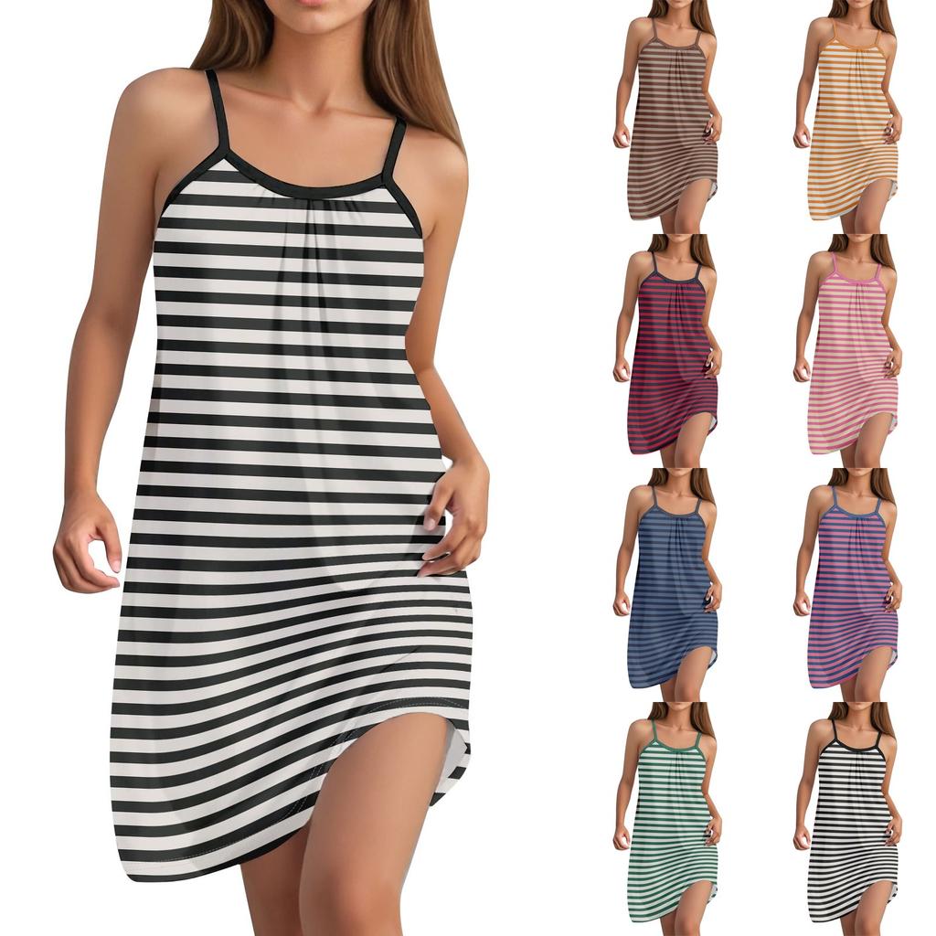 Women's Summer Casual Sleeveless Dress Fashion Suspender Dress