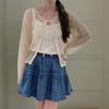 New Arrivals Open Run Women Loose Fit Net Cardigan