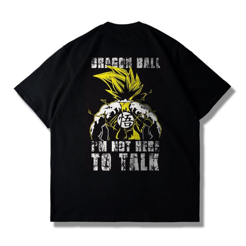 Japanese Animation Tide Dragon Ball Saiyan Wukong Short-sleeved T-shirt Men's and Women's Loose Summer Streetwear