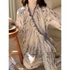 Spring 2026 Women's Cloud Cotton Tie-Up Long Sleeve & Pants Set - Sweet, Cute, Comfortable Home Wear