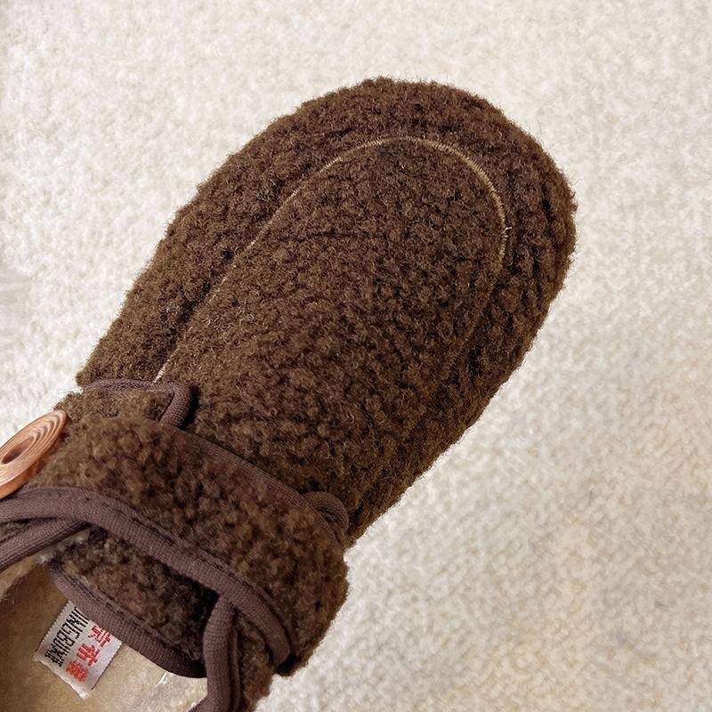 Support customized retro velvet flat-soled cotton shoes women's shoes Velcro Mao Mao shoes Doudou warm shoes