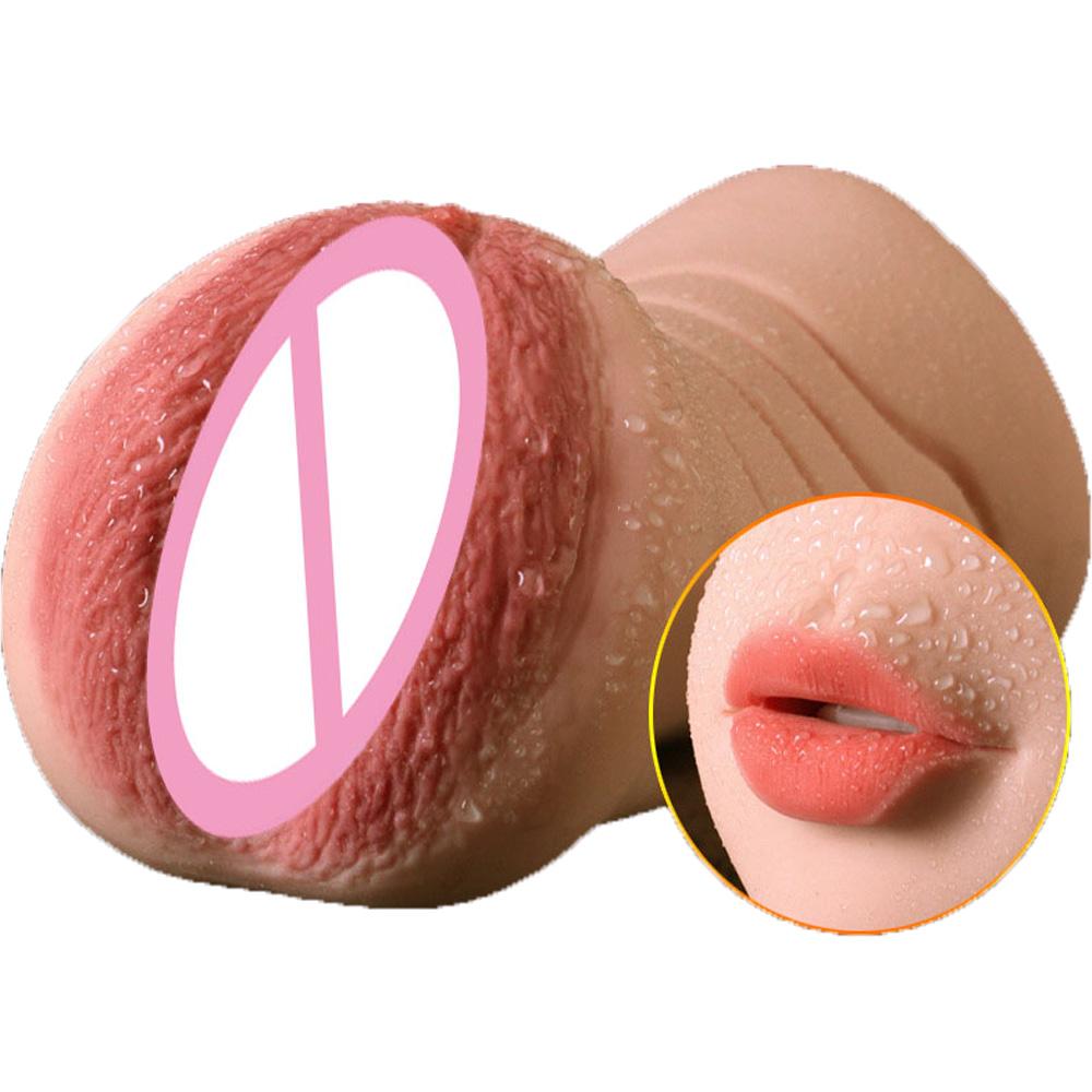 Realistisk Oral 3D Deep Throat med tungetenner Kunstig vagina Mannlig onanist Realistisk fitte Oral Sexleketøy for menn