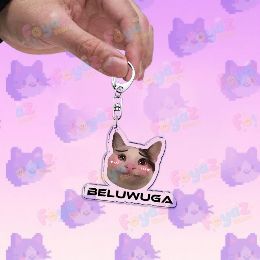 Funny Cute Cat Meme Keychain Accessories Bag Charms Cat Lover Animal Keychains Keyrings Jewelry Fans Cute Cartoon Freinds Gift