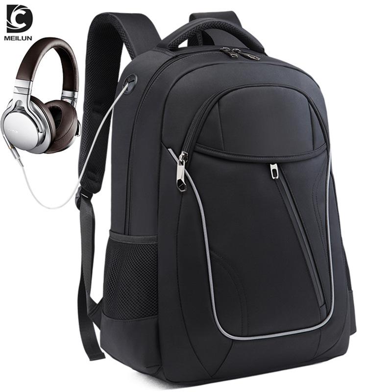 Business Rucksack Herren USB einfache Computer Tasche Oxford Tuch Student Schultasche