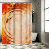Modern Art Shower Curtain Rustic Bathroom Decor with Orange Beige Circle Design Waterproof Fabric for Home Bath Accessories In W