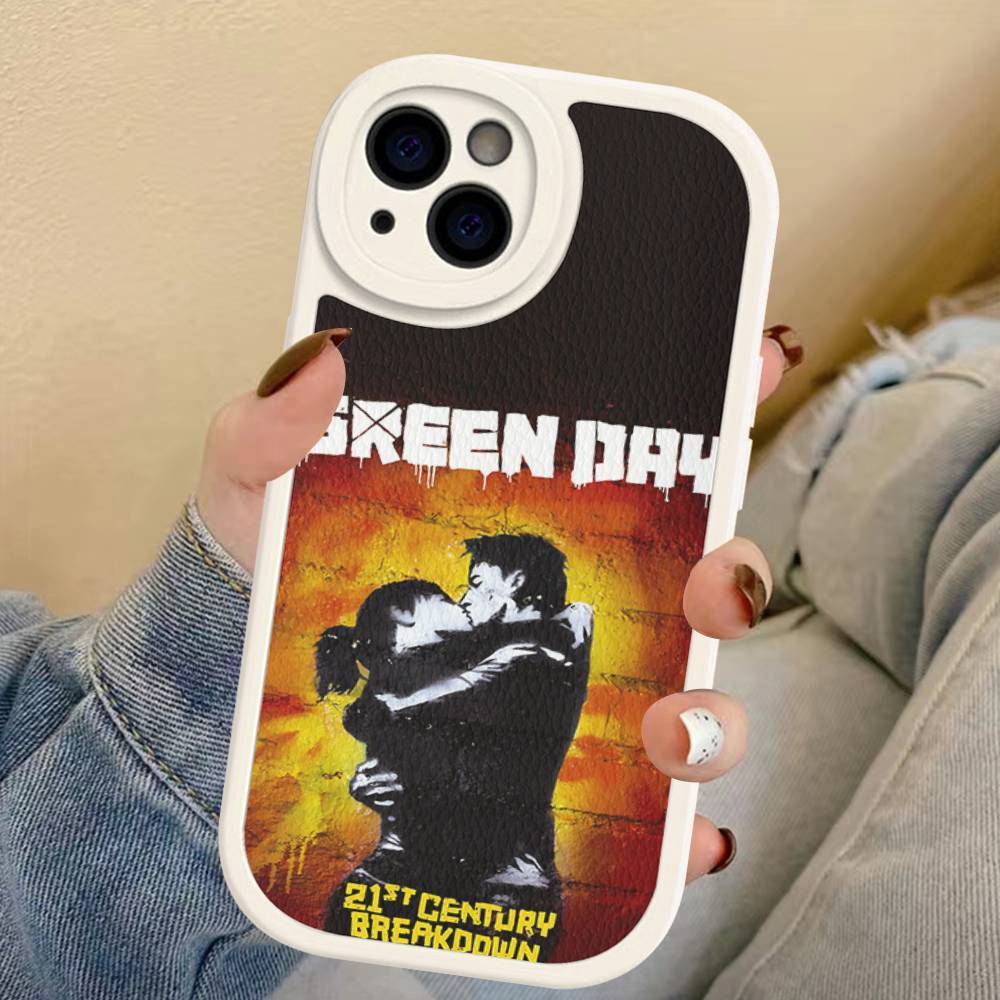Rock Band G-Green Day Leather Phone Case For IPhone 15 14 13 Pro Max 12 11 16 Plus Phone Cover