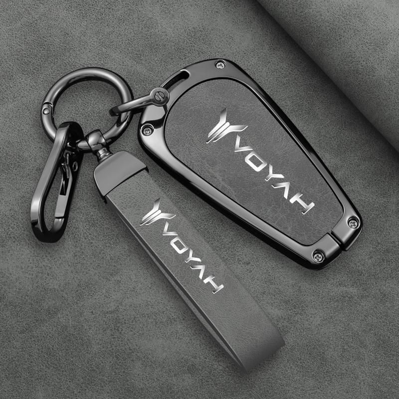 Car Key Bag Voyah Dreamer Dream Free Key Case   Smart Remote Control Car Key Fob Zinc Alloy Leather Case
