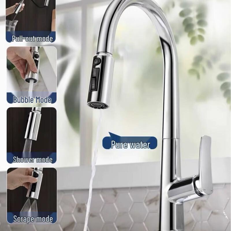 Three-in-One Pull-Out Kitchen Faucet