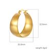 Ins European and American Widened Curved Stainless Steel Earrings, High-grade Titanium Steel Earrings 18K Gold Light Luxury Women's Earrings