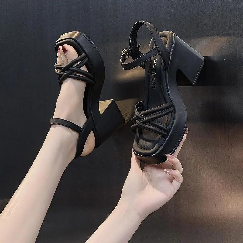 

Summer Casual Waterproof Platform Women s Sandals Increased Heel Platform Wedges Roman Loafers for Women 34EU/CN35 чёрный