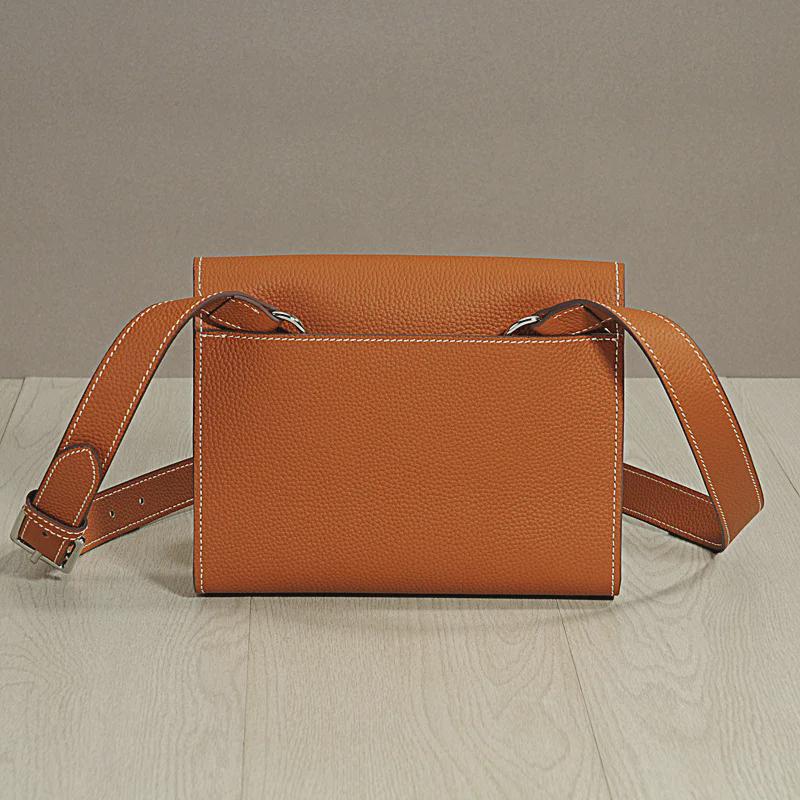 Korean Style Genuine Leather Crossbody/Clutch Bag - Large Capacity, Cowhide, Dual-Purpose