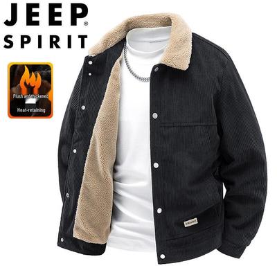JEEP SPIRIT Men's Corduroy Fleece-Lined Jacket