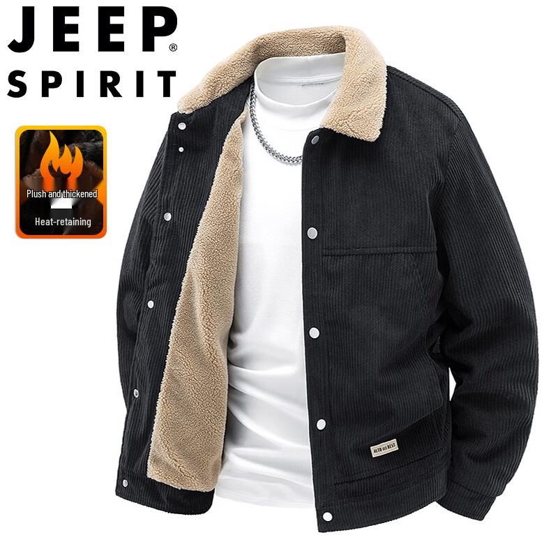 JEEP SPIRIT Men's Corduroy Fleece-Lined Jacket
