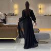 2024 Autumn European & American Hepburn Style High-end Rhinestone Long-sleeve Dress