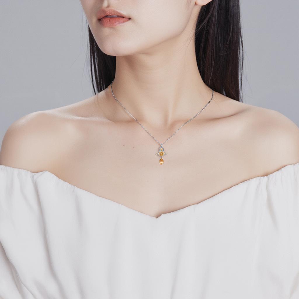 Vivienne Westwood Planet Shape Design Brass Necklace Unisex necklace Champagne 630203D5-02P720